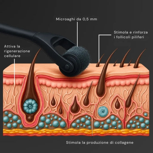 Derma Roller al Titanio per Ricrescita